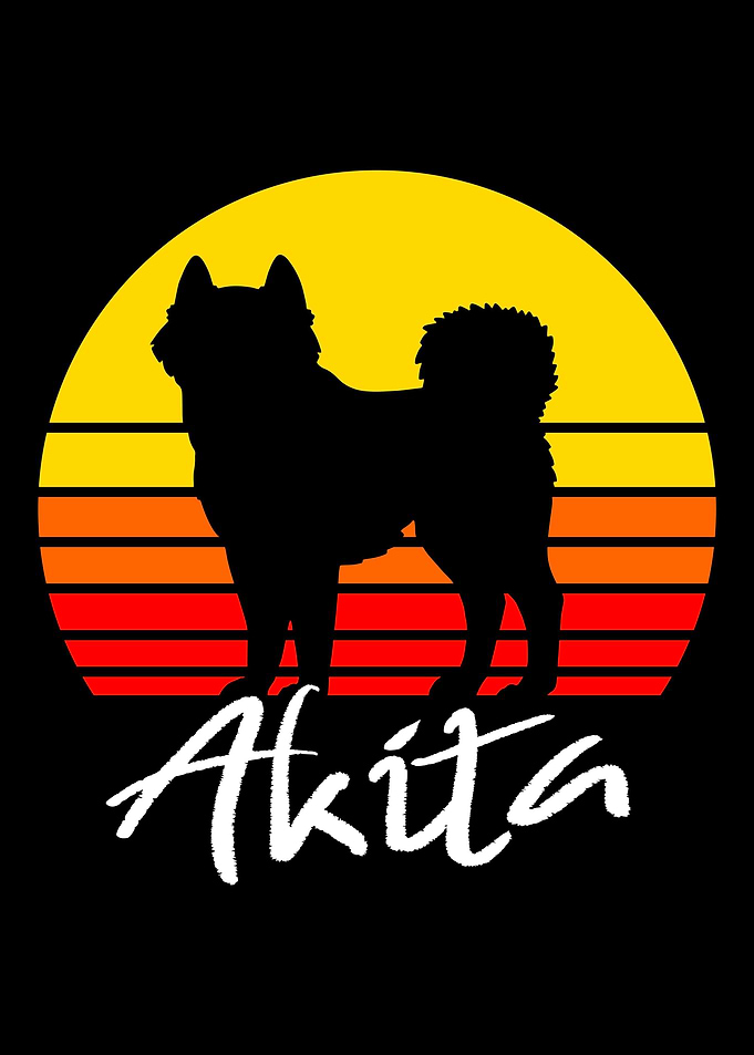 Akita Dog Retro Vintage
