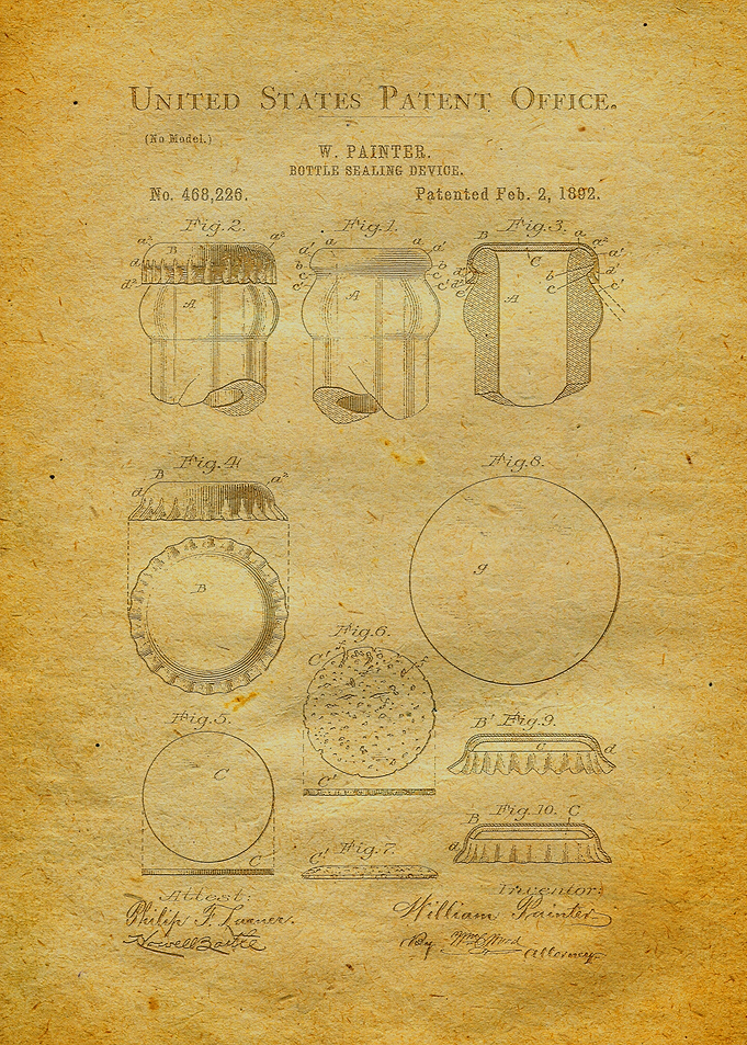 69 Bottle Cap Patent Prin