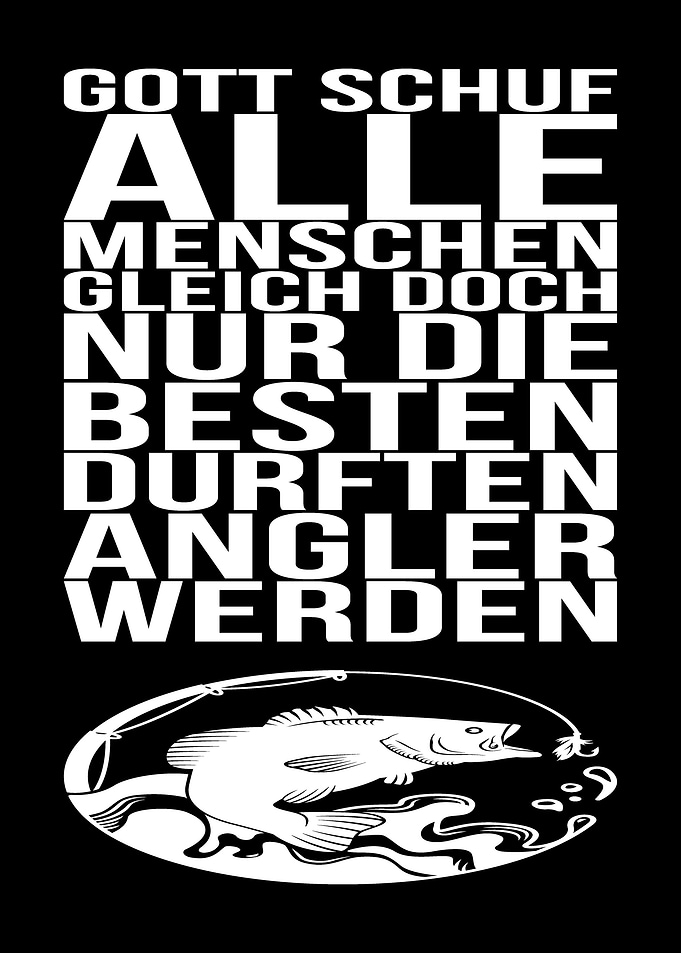 Lustige Angler und Fischer