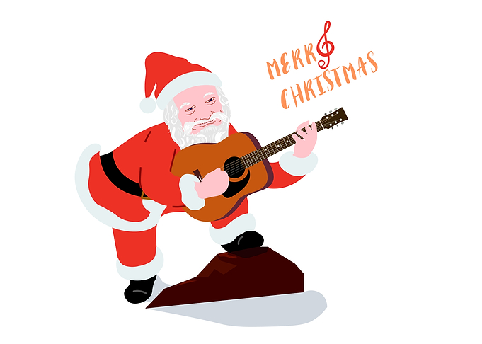 Santa Claus playing guitar