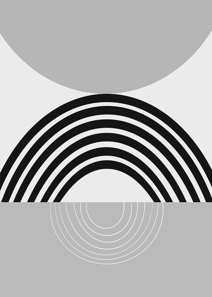 Black Gray White Sun Arch