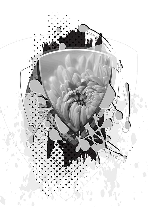 Flower in a shield