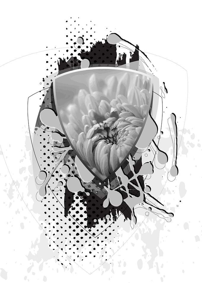 Flower in a shield