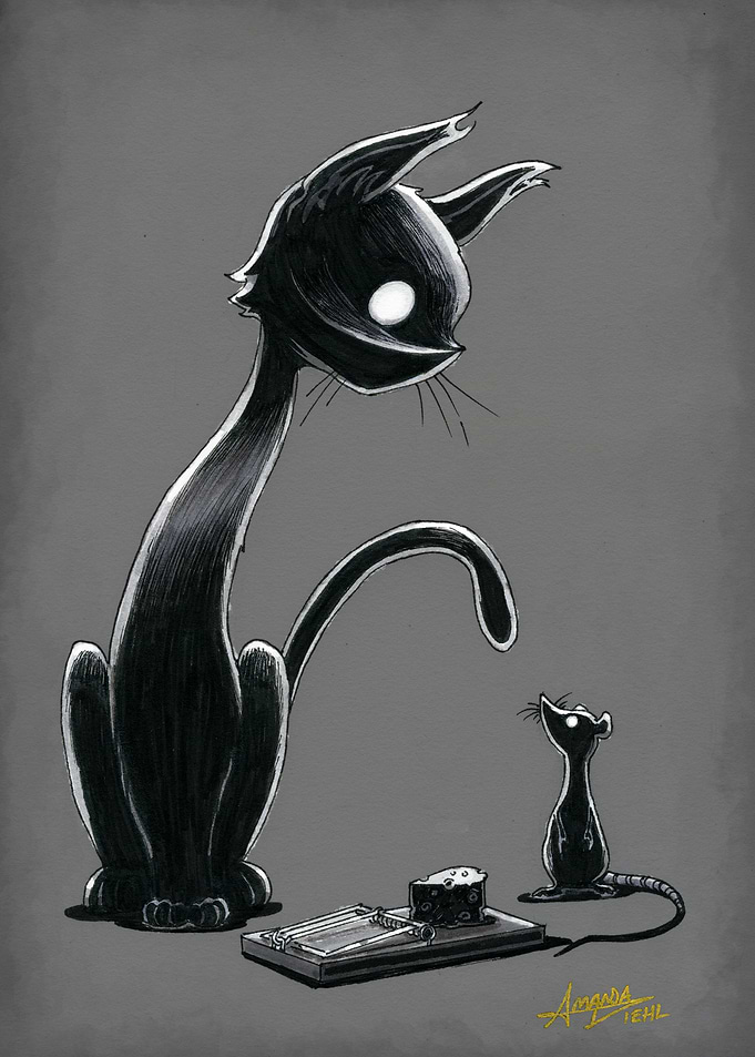 Boo Kitty by the Mousetrap