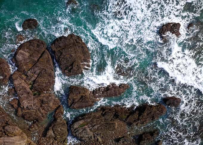 Birdseye view of the coast