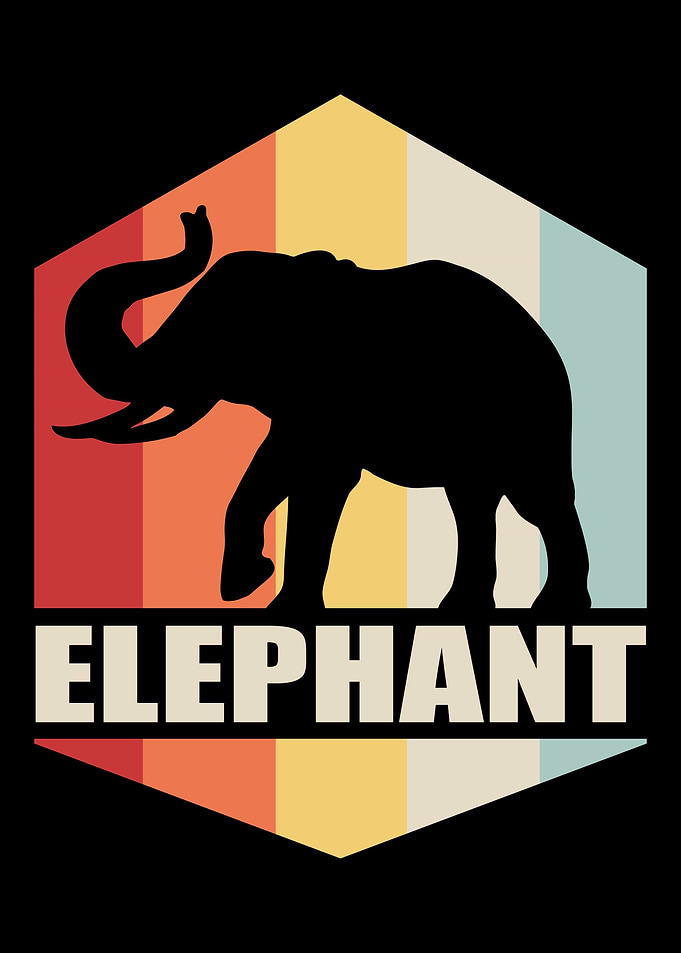 Elephant Retro Vintage