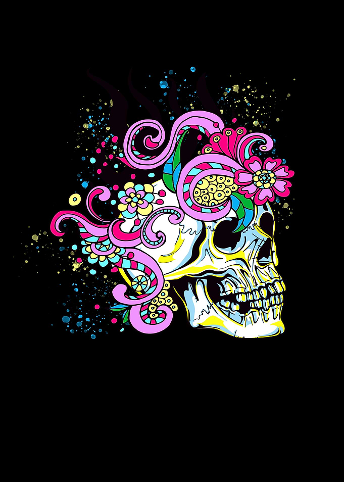 Floral Ornaments Skull