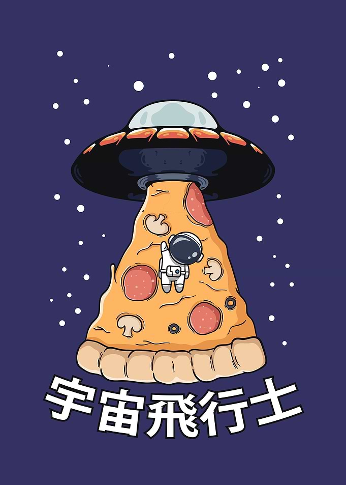 Kawaii Pizza Astronaut