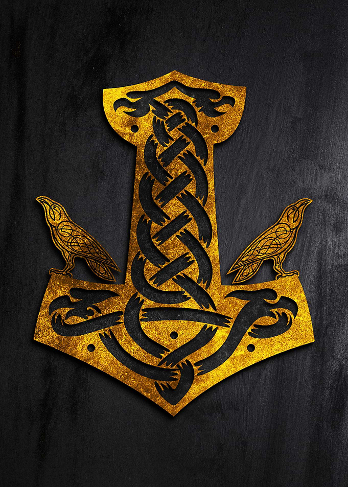 Viking Symbol Hammer Raven