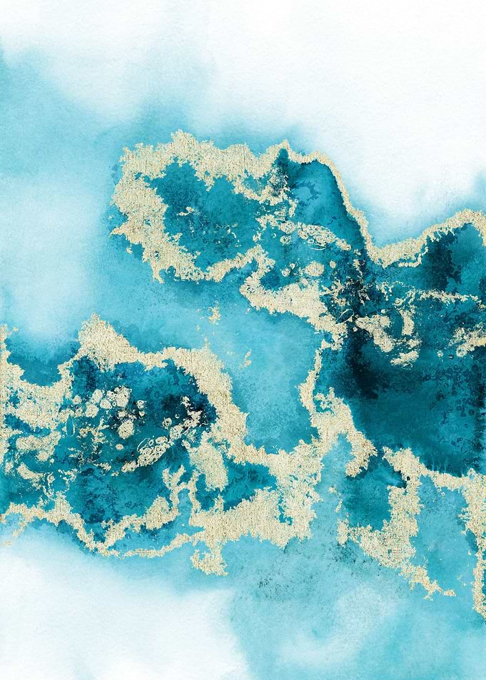 Blue Gold Abstract 03
