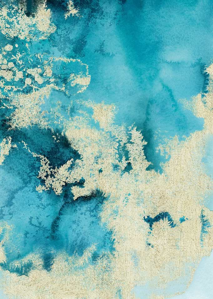 Blue Gold Abstract 05