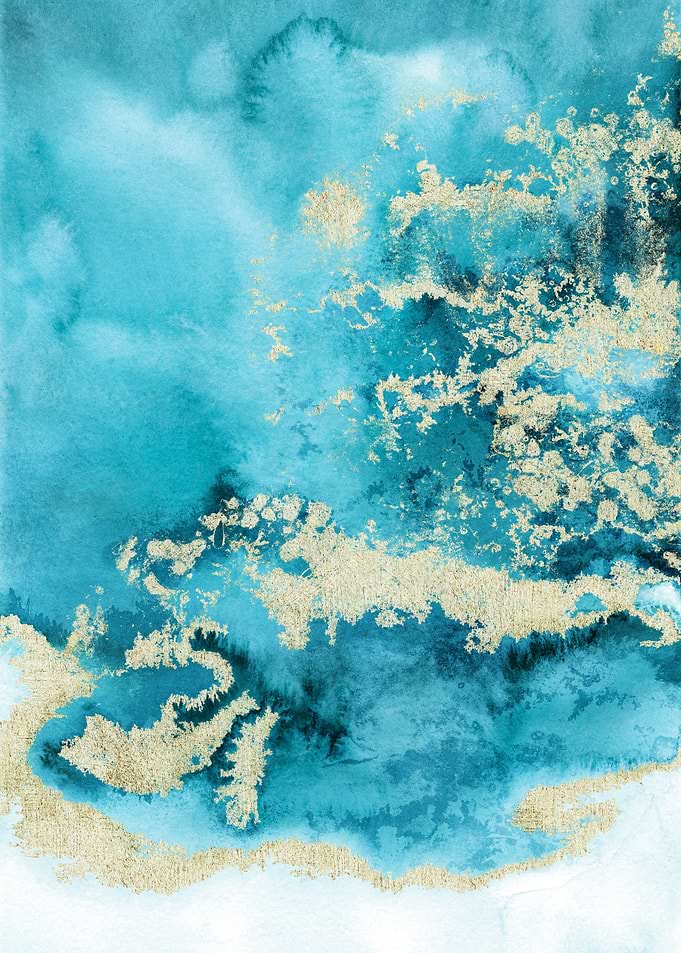 Blue Gold Abstract 07