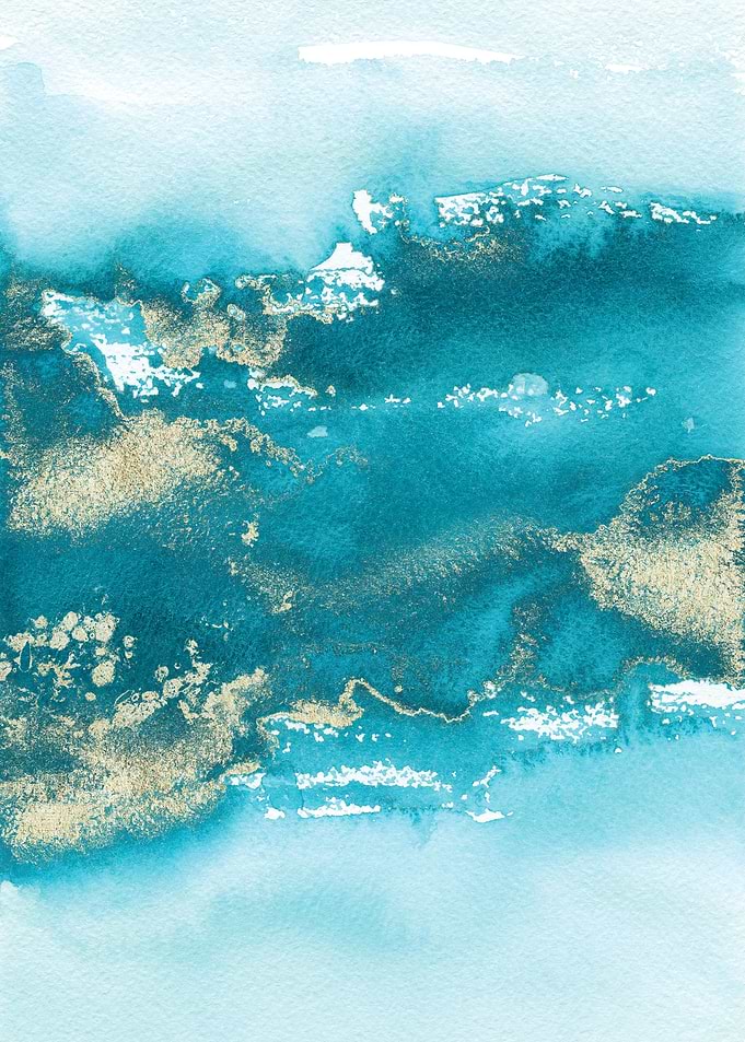 Blue Gold Abstract 02