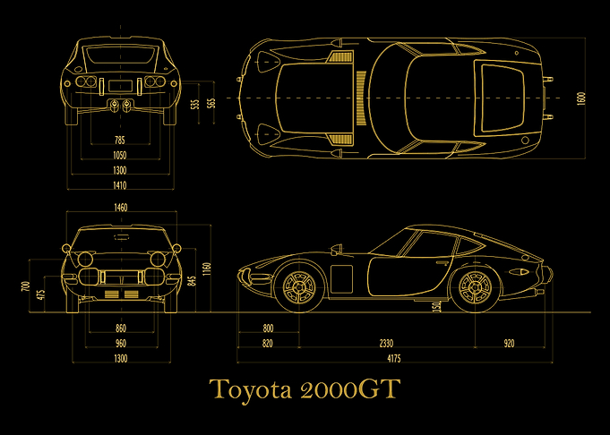 Toyota 2000GT 1967 gold