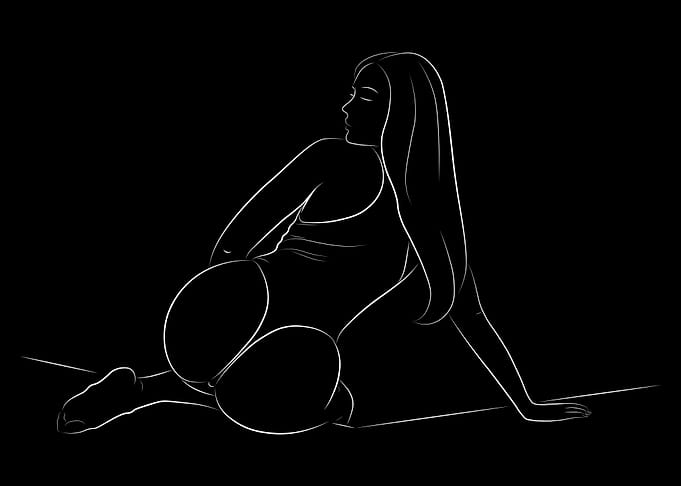 Sexy Ass Girl Line Art
