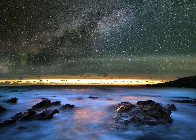 Milky Way over the coast 2