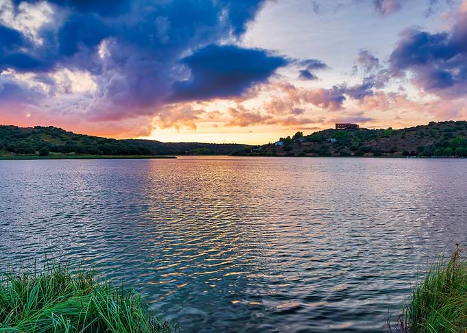 Sunrise landscape lake