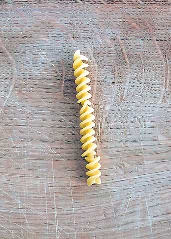 Letter composed with pasta