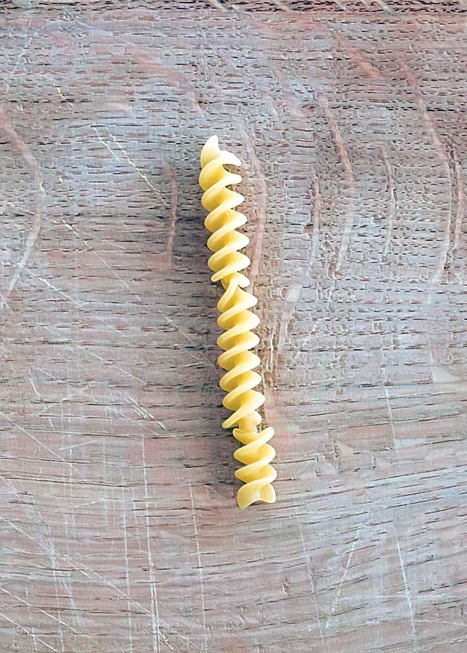 Letter composed with pasta