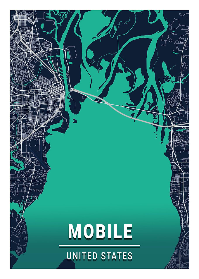 Mobile Blue Dark Color Map