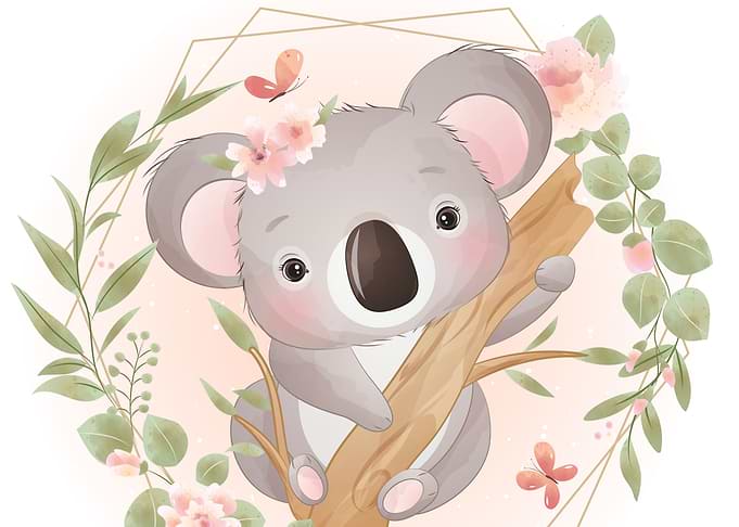 Cute doodle koala bear