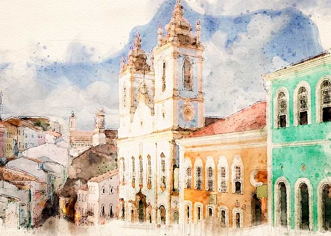 Salvador Bahia Watercolor