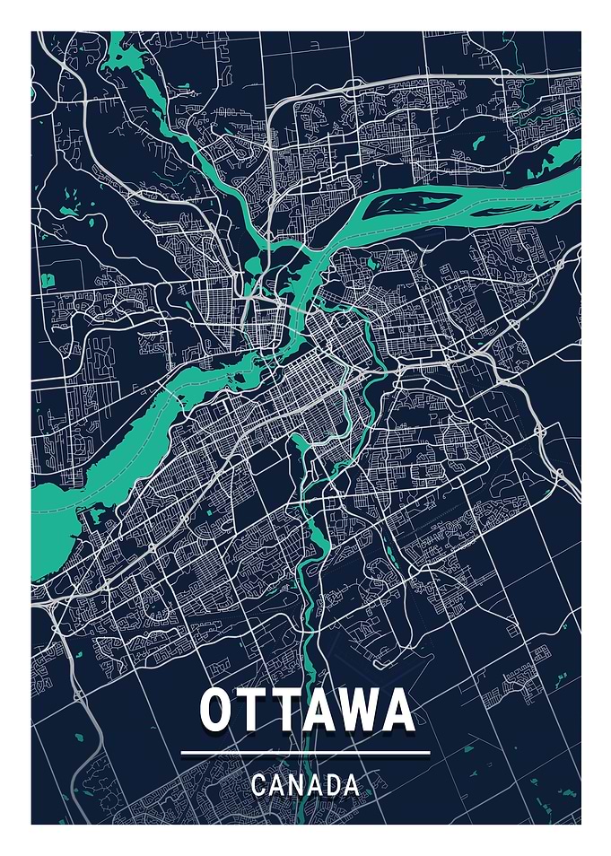 Ottawa Blue Dark Color Map