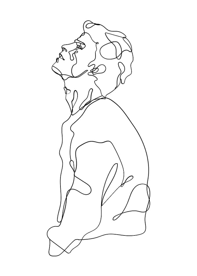 Abstract Portrait Line men