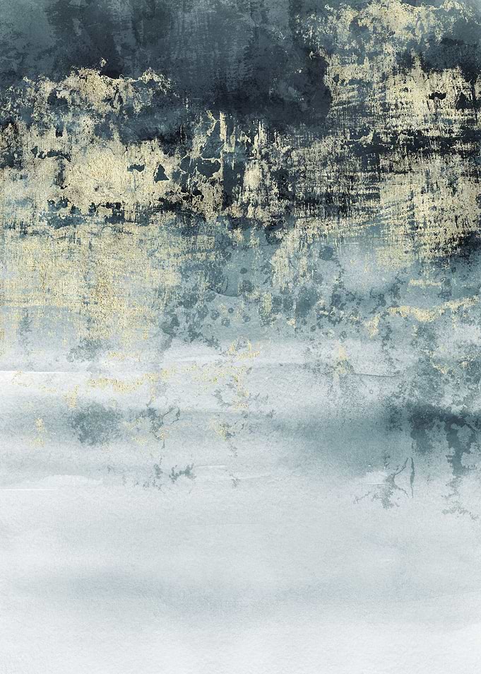 Deep Blue Gold Abstract 08