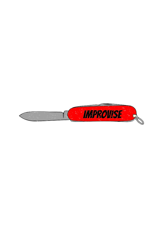 Improvise Red Pocket Knife