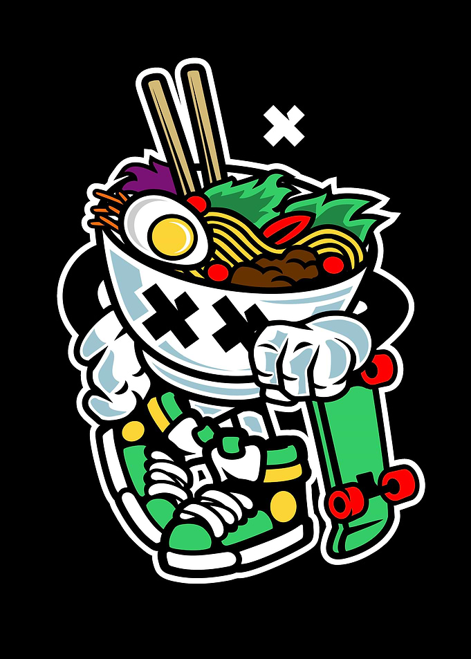 Funny Ramen Cartoon