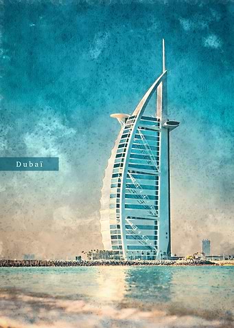 Watercolor Dubai