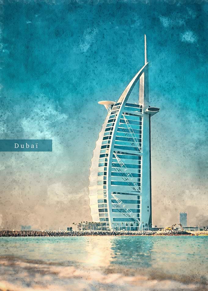 Watercolor Dubai