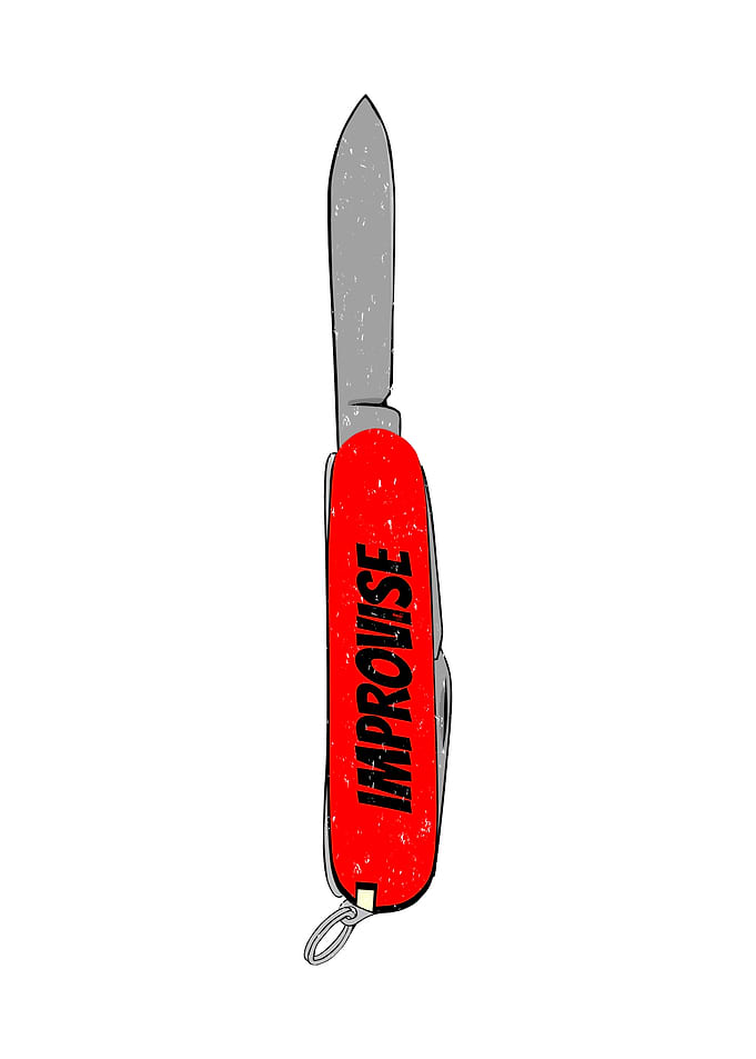 Improvise Red Pocket Knife