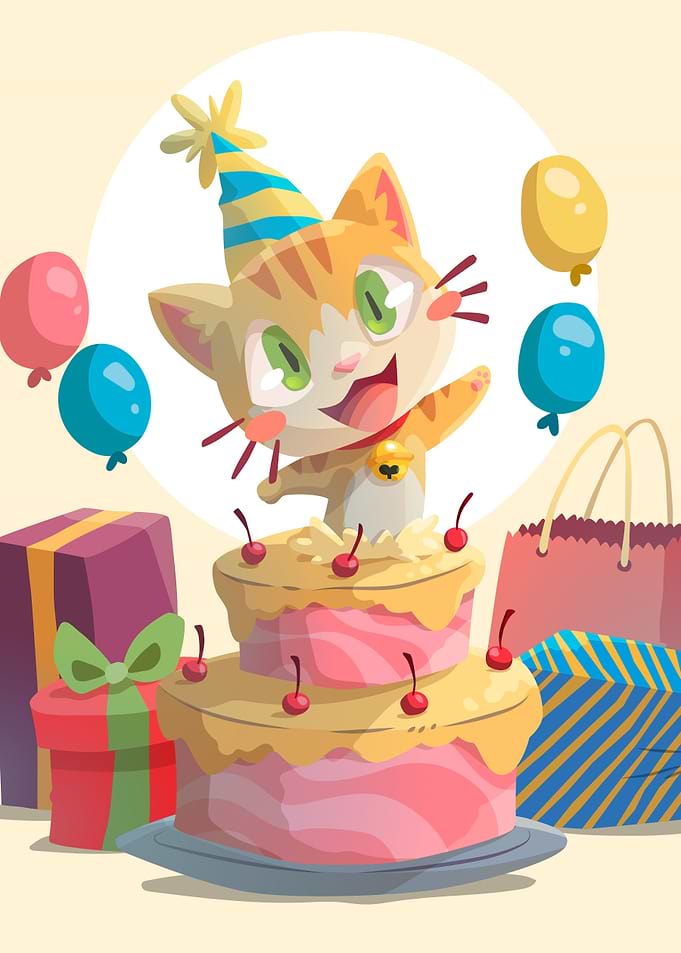 Birthday cat
