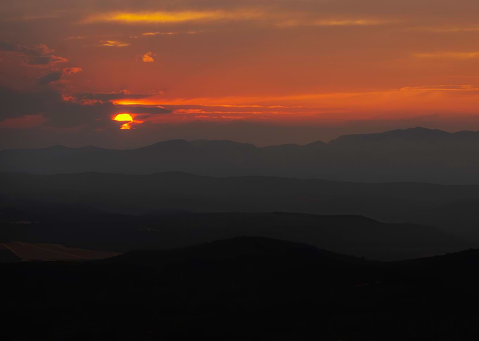Mountain sunset landscape