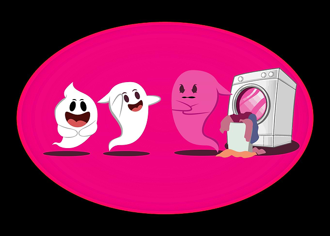 Laundry Mistake Ghosts Pin