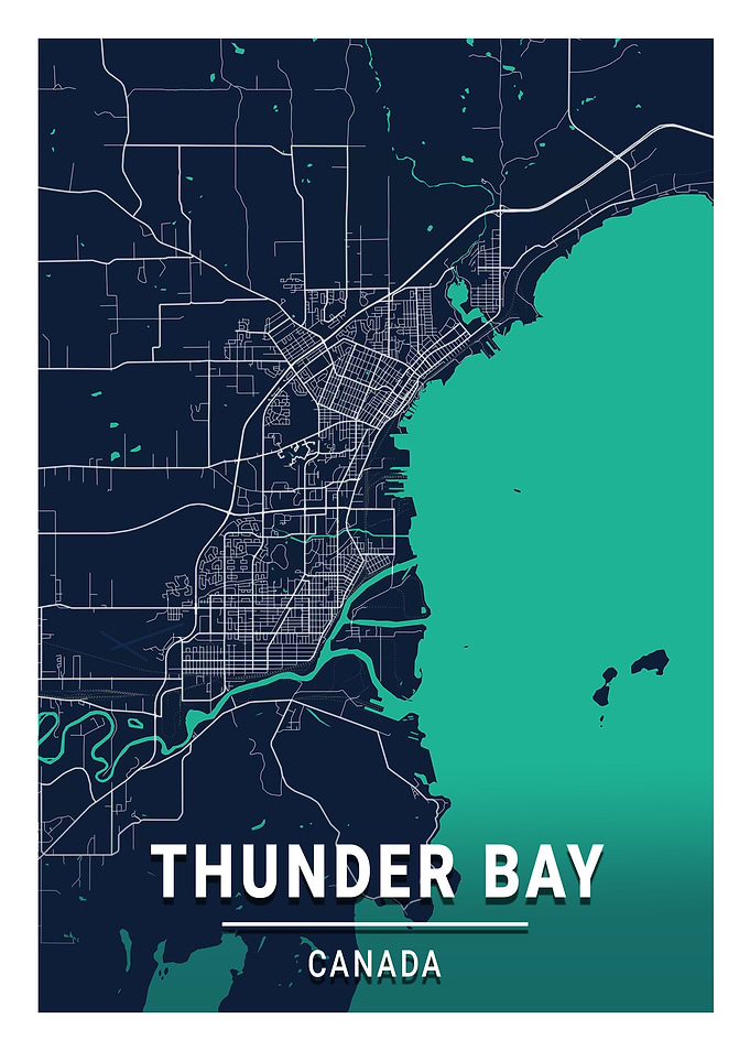 Thunder Bay Blue Dark Map