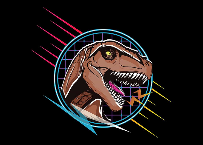 Colour TRex Dinosaur Fan