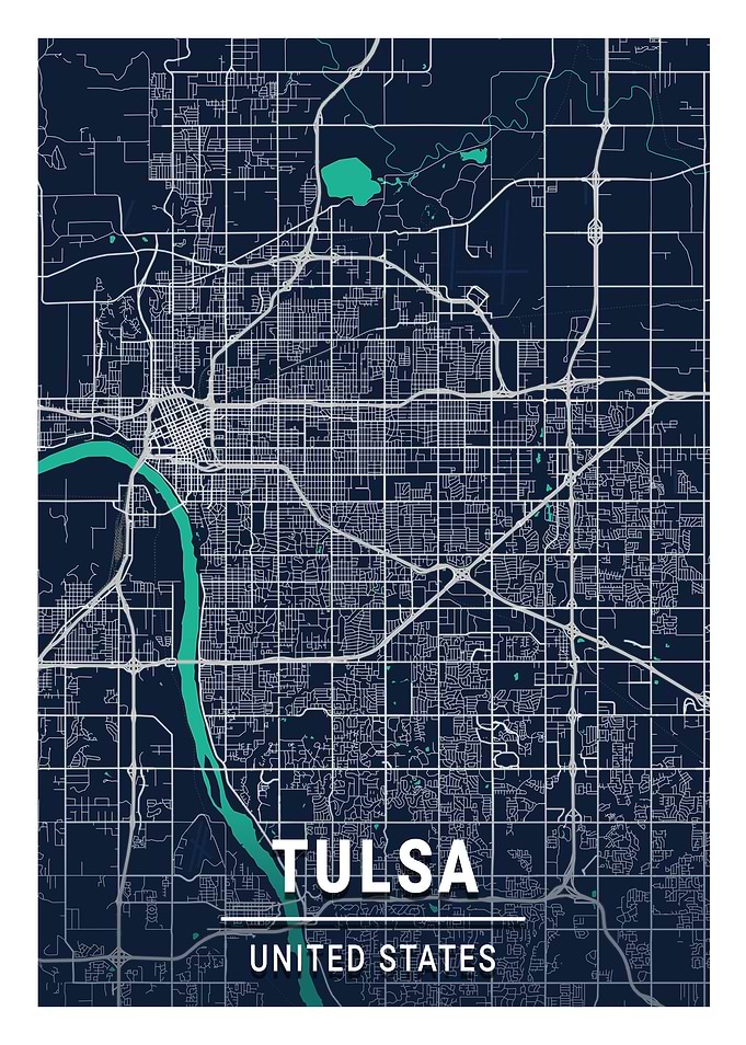 Tulsa Blue Dark Color City