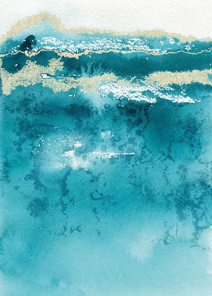 Blue Gold Abstract 14
