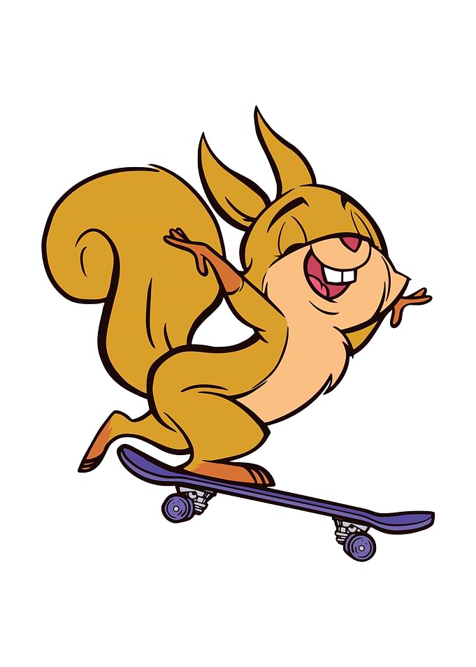 Cute Squirrel Skateboard
