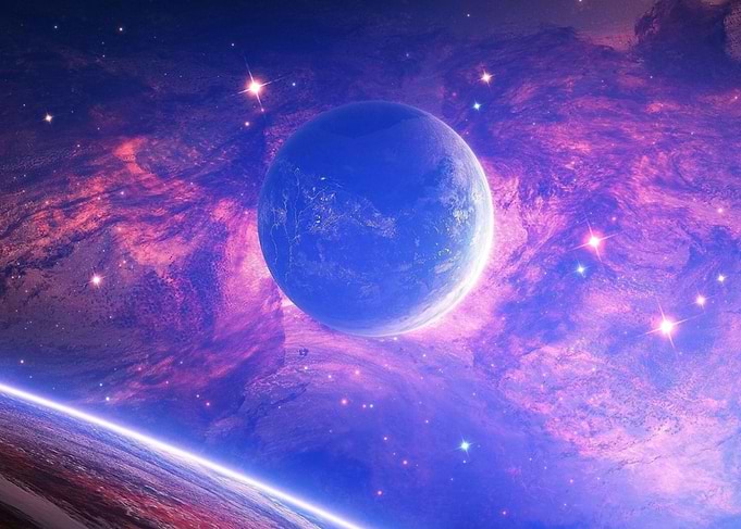 Beautiful moon in space