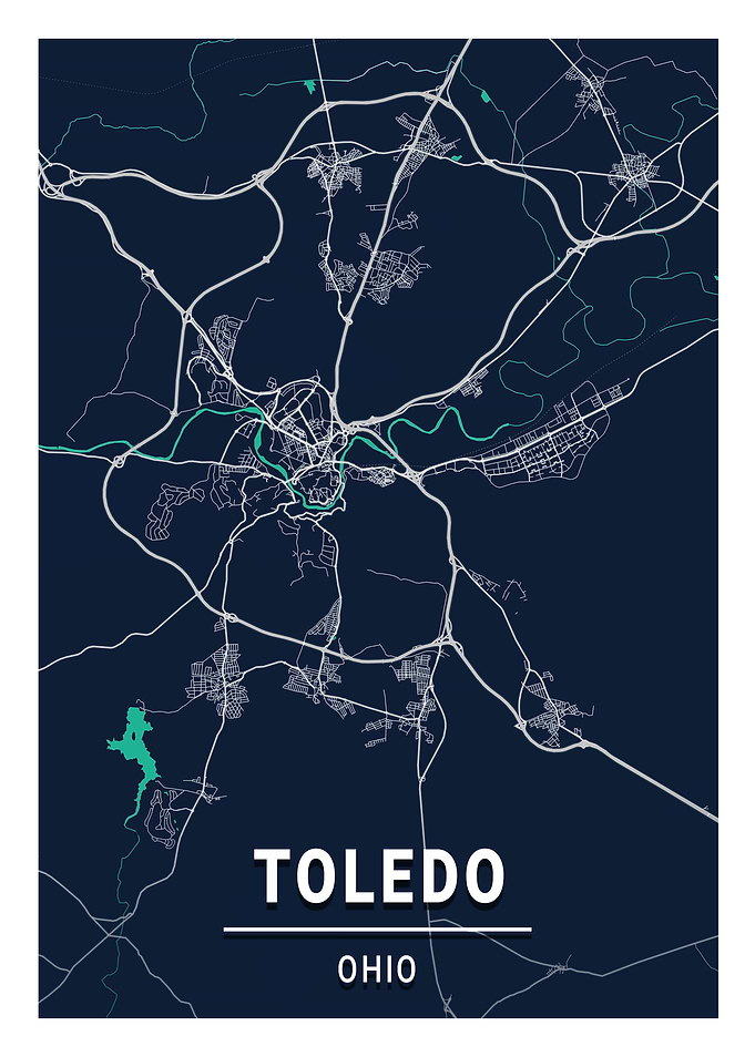 Toledo Blue Dark Color Map