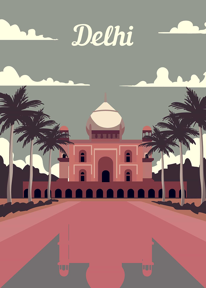 Delhi retro poster