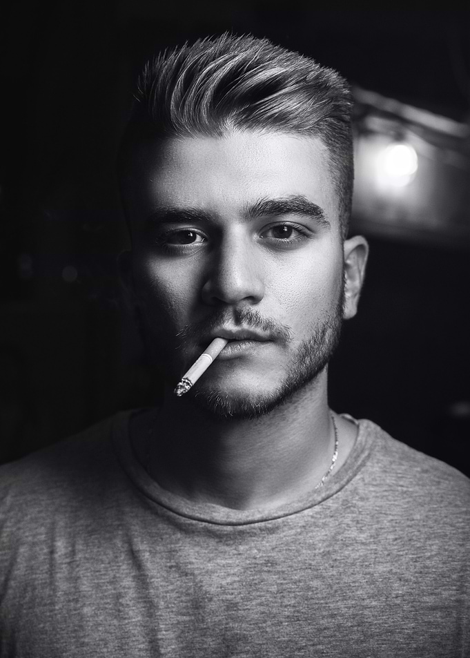 Black and white smoke