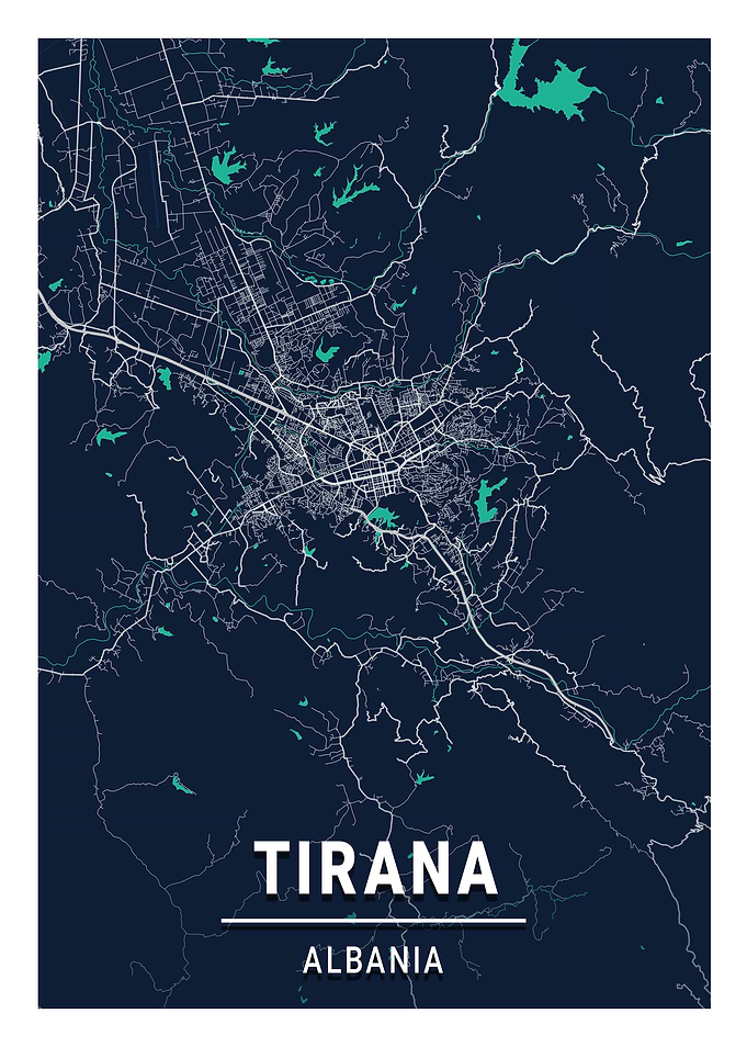 Tirana Blue Dark Color Map