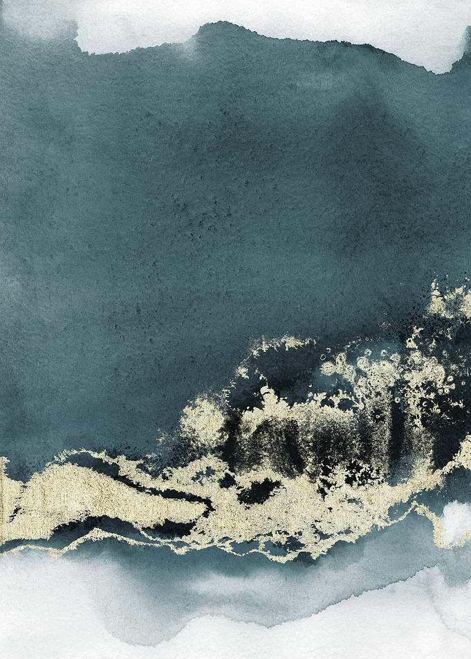 Deep Blue Gold Abstract 11