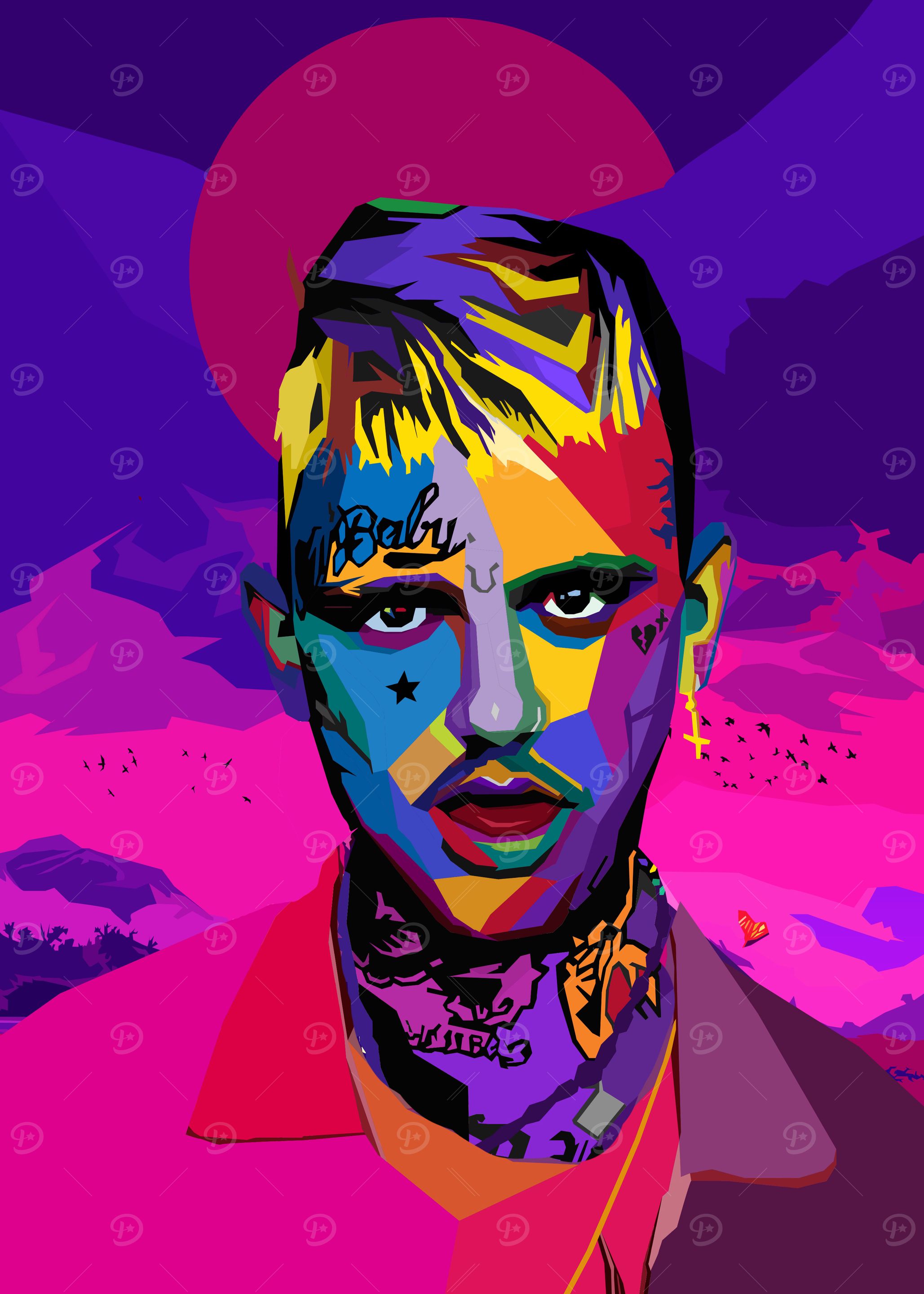 Lil Peep Abstract Pink