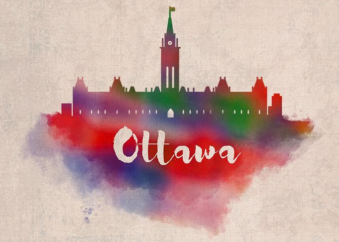 Ottawa Watercolor City Sky
